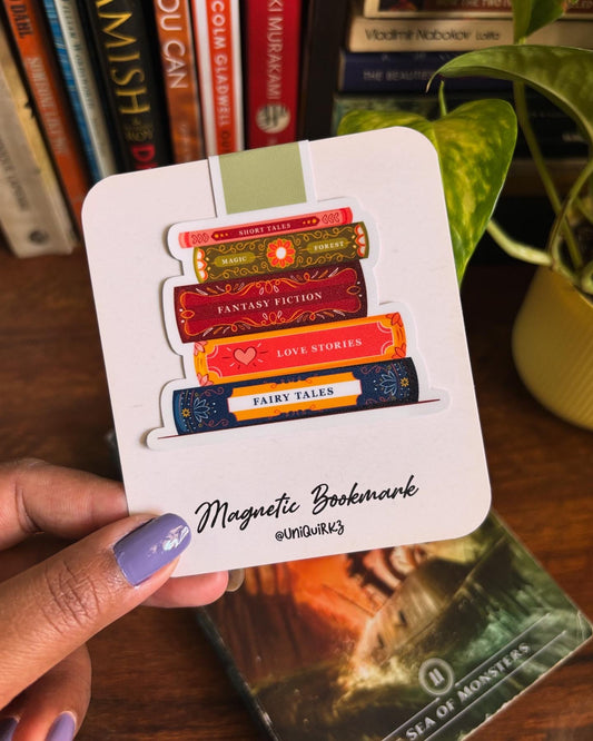 Book Stack Magnetic Vinyl Bookmark
