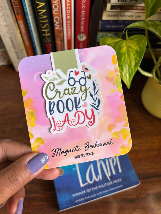 Crazy Book Lady Magnetic Vinyl Bookmark